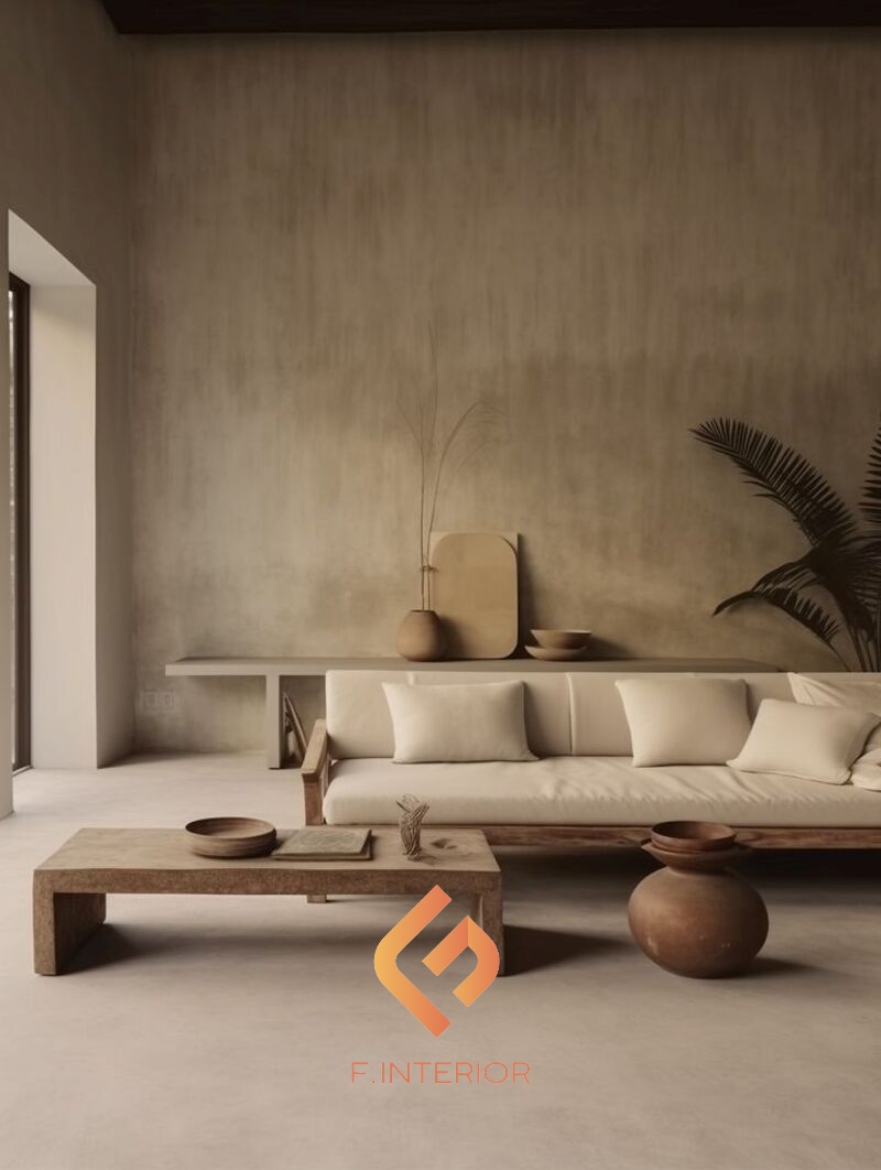thiết kế nội thất không gian phong cách wabi sabi
