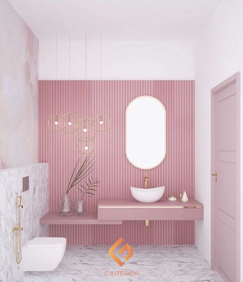 thiết kế spa gam màu hồng