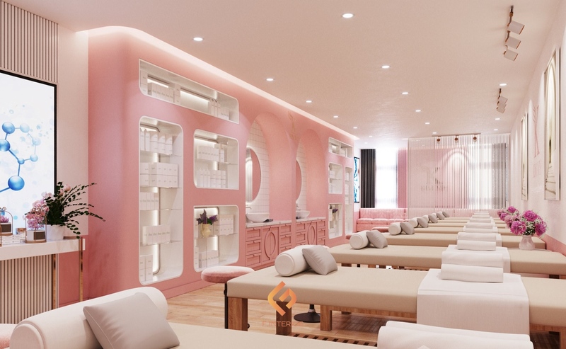 ý tưởng thiết kế nội thất spa màu hồng