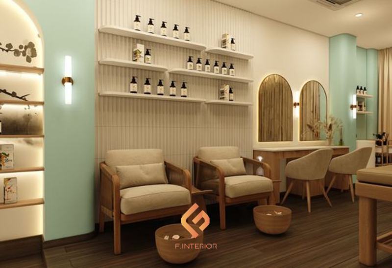 Mẫu thiết kế nội thất spa 20m2 châu Á.