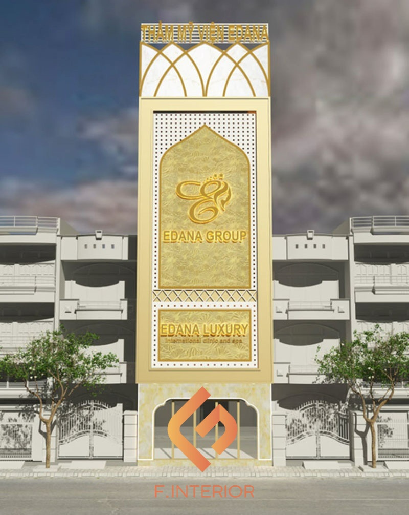 Thiết kế mặt tiền spa phong cách sang trọng.