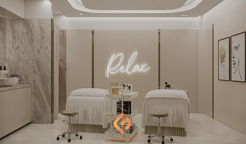 không gian thiết kế spa 2 giường