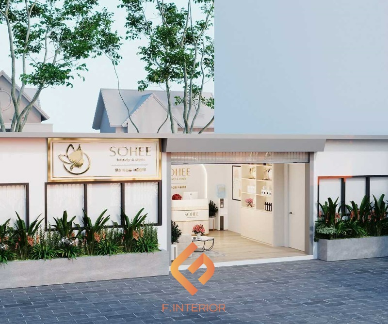 Đơn vị thiết kế thi công những mẫu thiết kế mặt tiền spa đẹp.