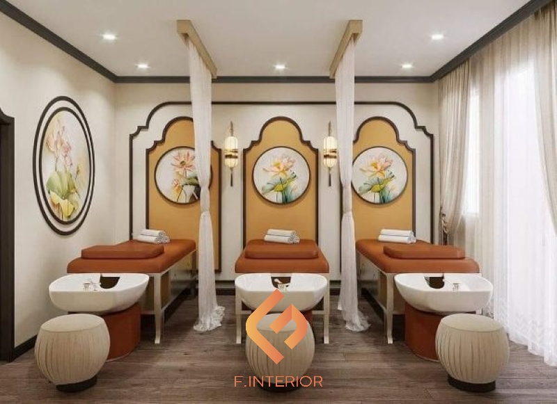 thiết kế spa gội đầu dưỡng sinh mini