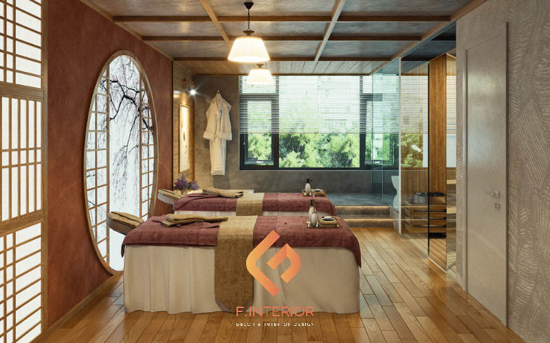 Thiết kế spa Nhật Bản gần gũi với thiên nhiên.