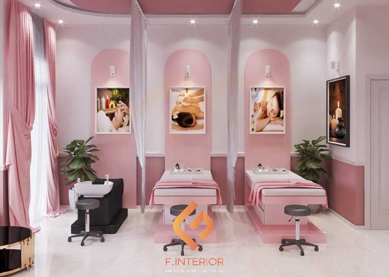 thiết kế spa gội đầu dưỡng sinh mini đẹp hiện đại