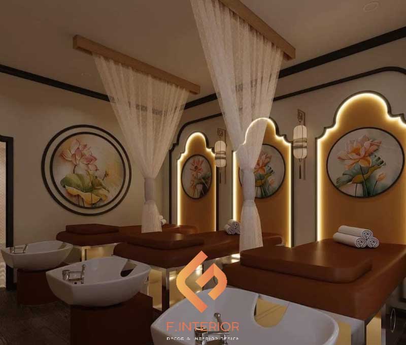 trang trí spa gội đầu dưỡng sinh tại nhà