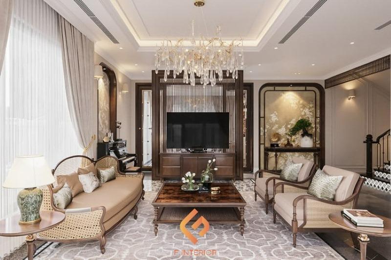 thiết kế nội thất biệt thự indochine