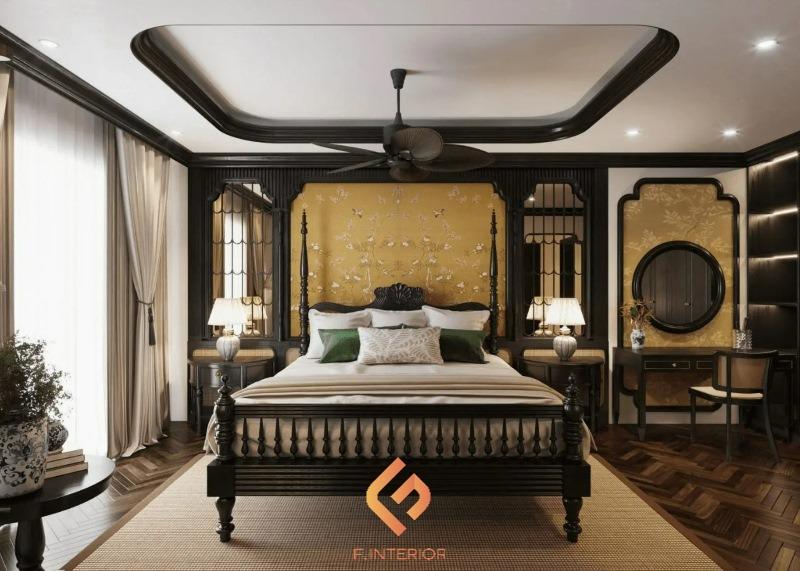 thiết kế nội thất biệt thự indochine