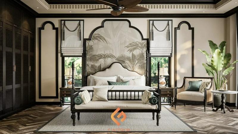 thiết kế nội thất biệt thự indochine