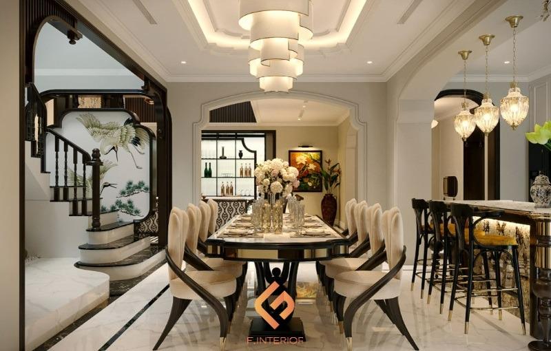 thiết kế nội thất biệt thự indochine