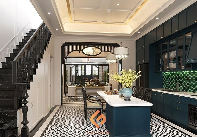 thiết kế nội thất biệt thự indochine