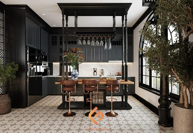 thiết kế nội thất biệt thự indochine
