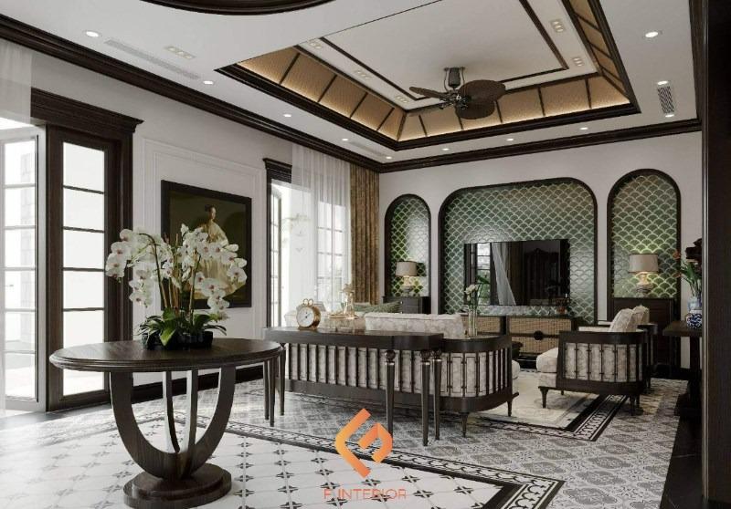 thiết kế nội thất biệt thự indochine