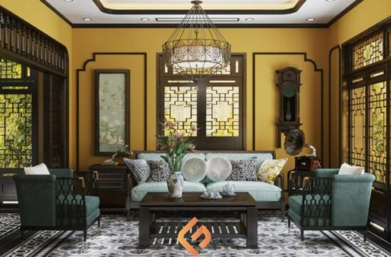 thiết kế nội thất biệt thự indochine