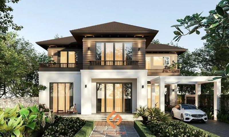 thiết kế nội thất biệt thự indochine