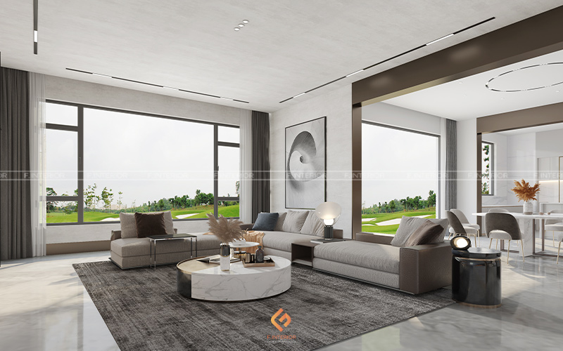thiết kế nội thất phòng khách biệt thự