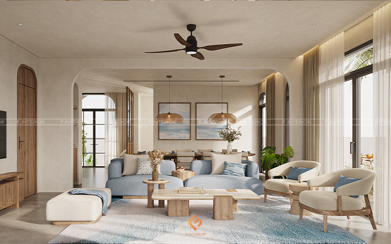 thiết kế nội thất phòng khách biệt thự
