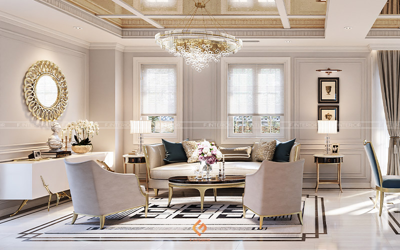 thiết kế nội thất phòng khách biệt thự
