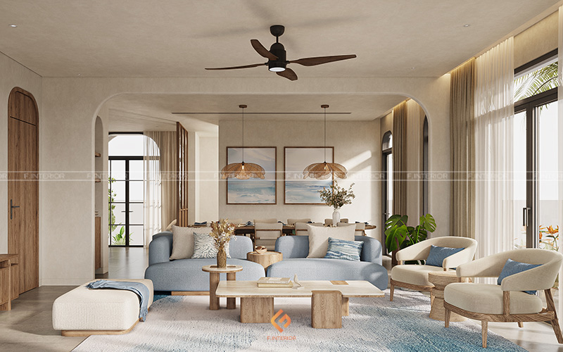 thiết kế nội thất phòng khách biệt thự