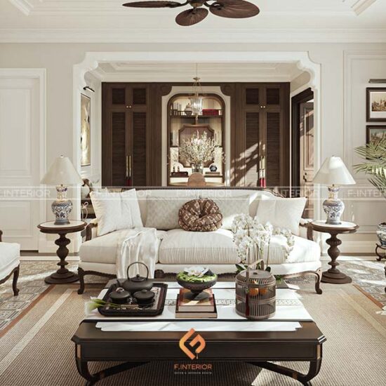 thiết kế nội thất phòng khách biệt thự