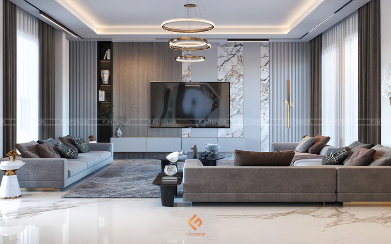 thiết kế nội thất phòng khách biệt thự
