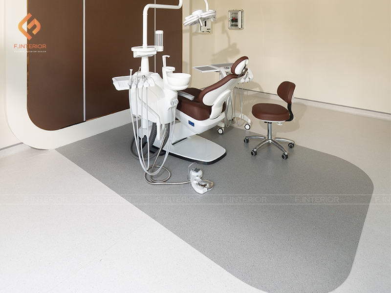 Sàn vinyl kháng khuẩn cho phòng khám Nha khoa Lava 3M do F.Interior thiết kế, thi công