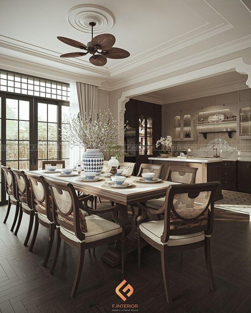 thiết kế nội thất phòng bếp biệt thự