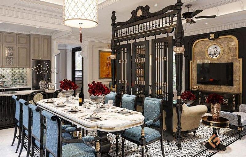 thiết kế nội thất phòng bếp biệt thự