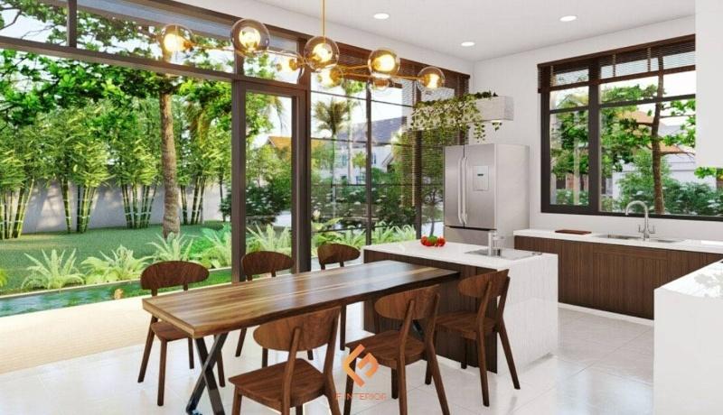 thiết kế nội thất phòng bếp biệt thự