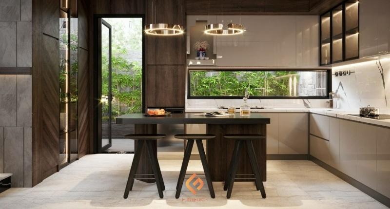 thiết kế nội thất phòng bếp biệt thự