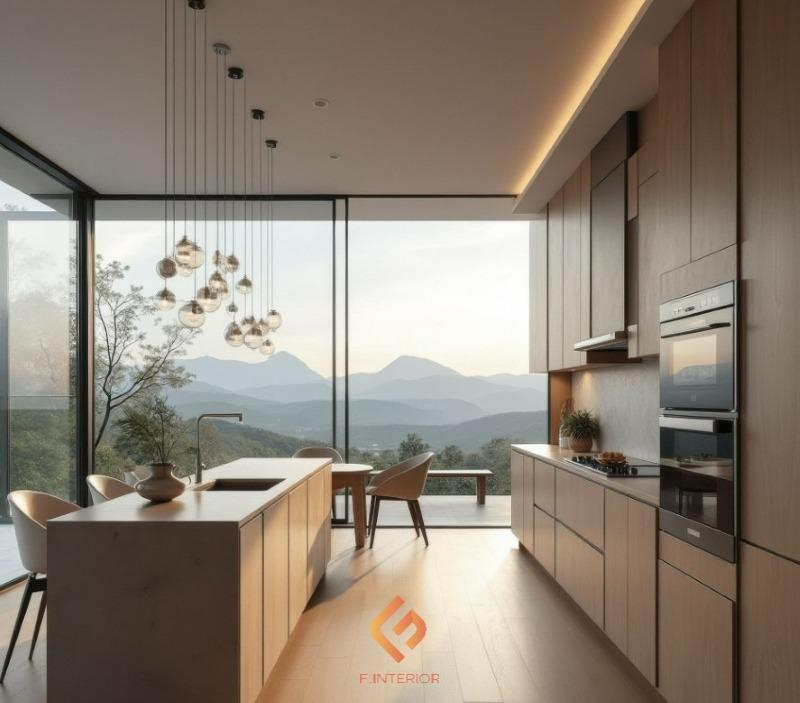 thiết kế nội thất phòng bếp biệt thự