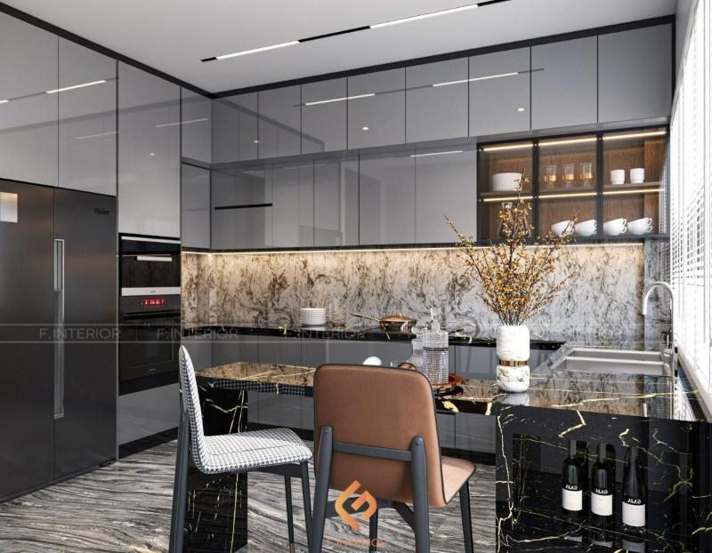 thiết kế nội thất phòng bếp biệt thự