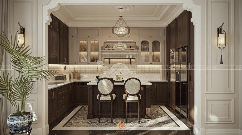 thiết kế nội thất phòng bếp biệt thự