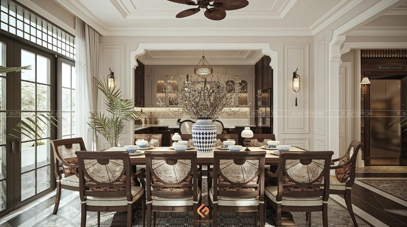 thiết kế nội thất phòng bếp biệt thự