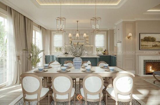 thiết kế nội thất phòng bếp biệt thự