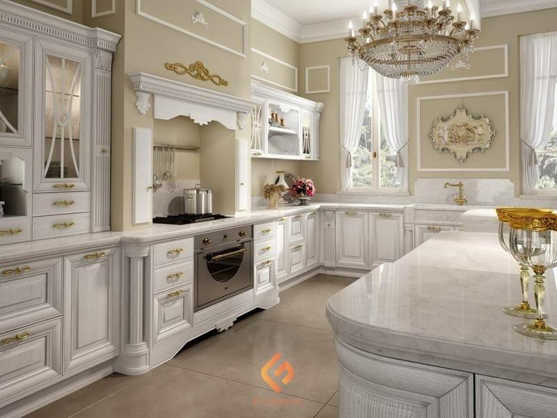 thiết kế nội thất phòng bếp biệt thự