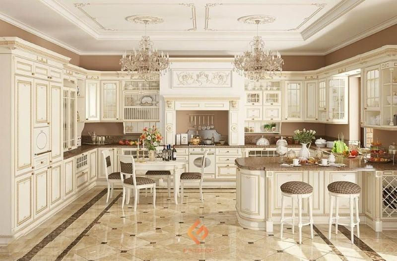 thiết kế nội thất phòng bếp biệt thự