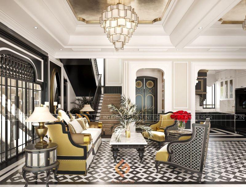 thiết kế nội thất biệt thự indochine