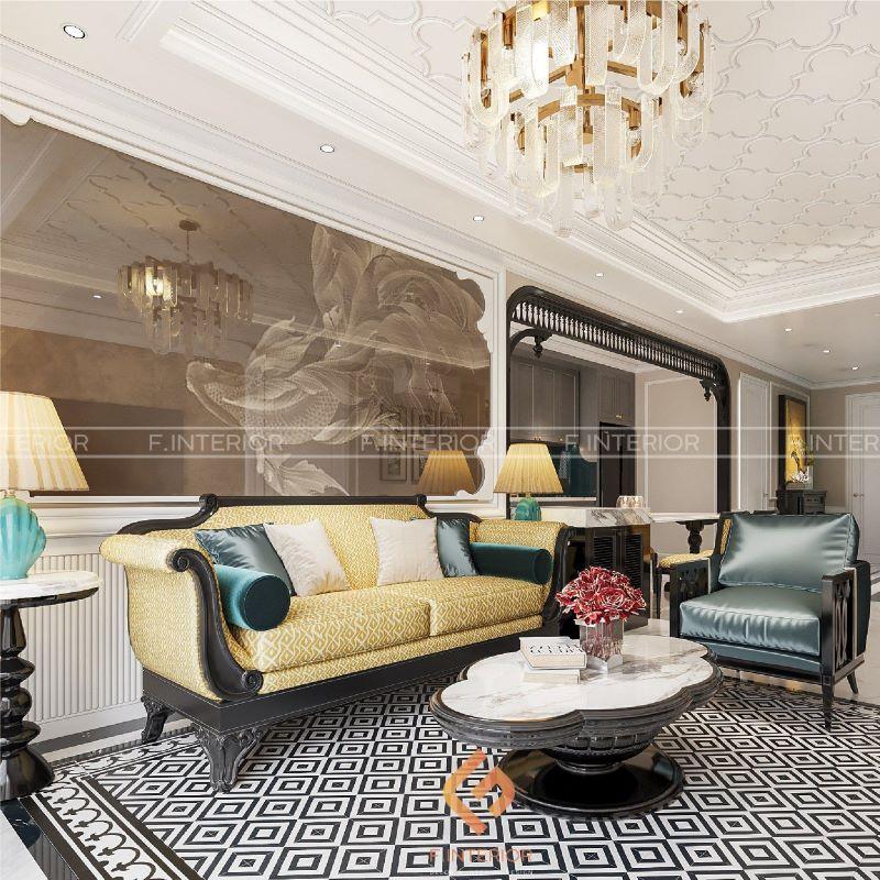 thiết kế nội thất biệt thự indochine