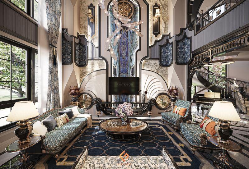thiết kế nội thất biệt thự indochine
