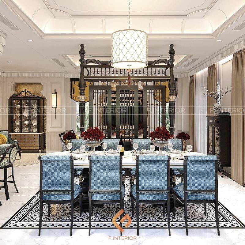thiết kế nội thất biệt thự indochine
