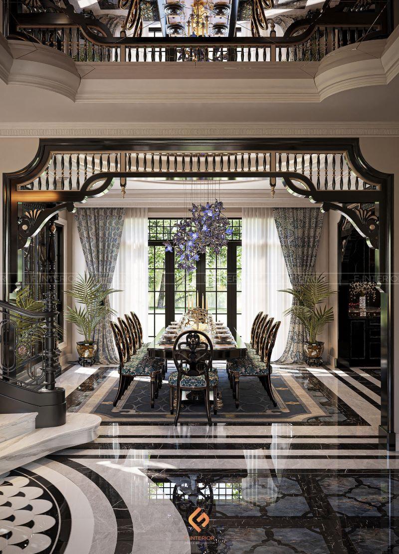 thiết kế nội thất biệt thự indochine