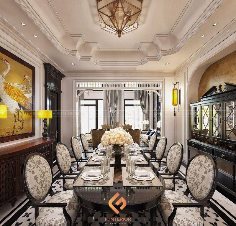 thiết kế nội thất biệt thự indochine