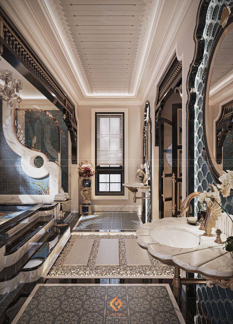 thiết kế nội thất biệt thự indochine