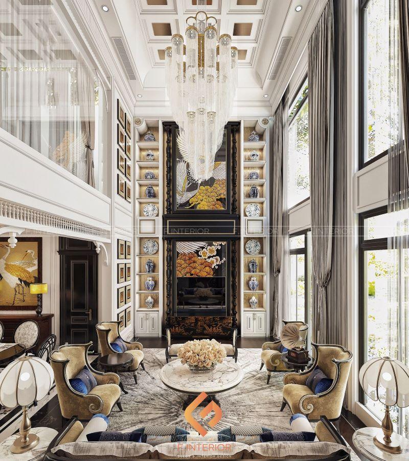 thiết kế nội thất biệt thự indochine