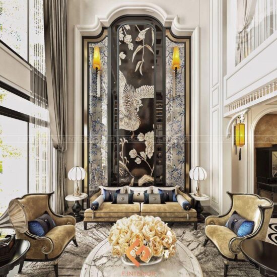 thiết kế nội thất biệt thự indochine