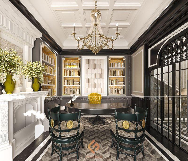 thiết kế nội thất biệt thự indochine