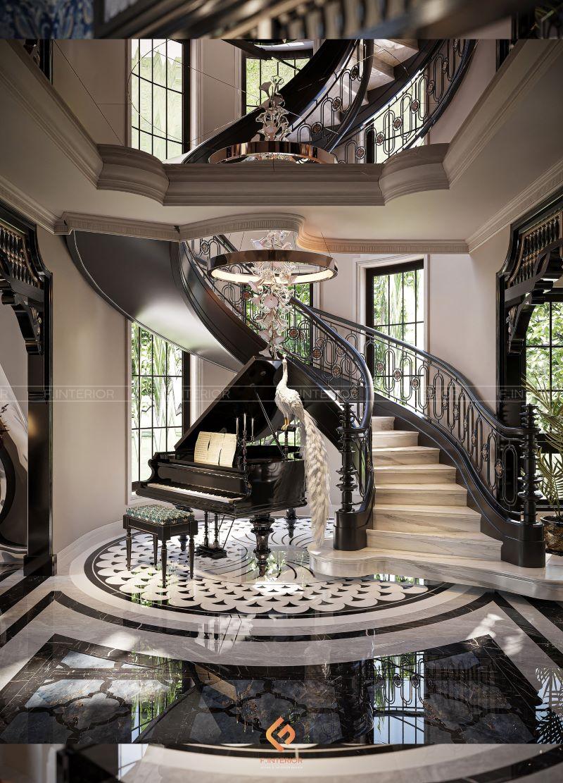 thiết kế nội thất biệt thự indochine