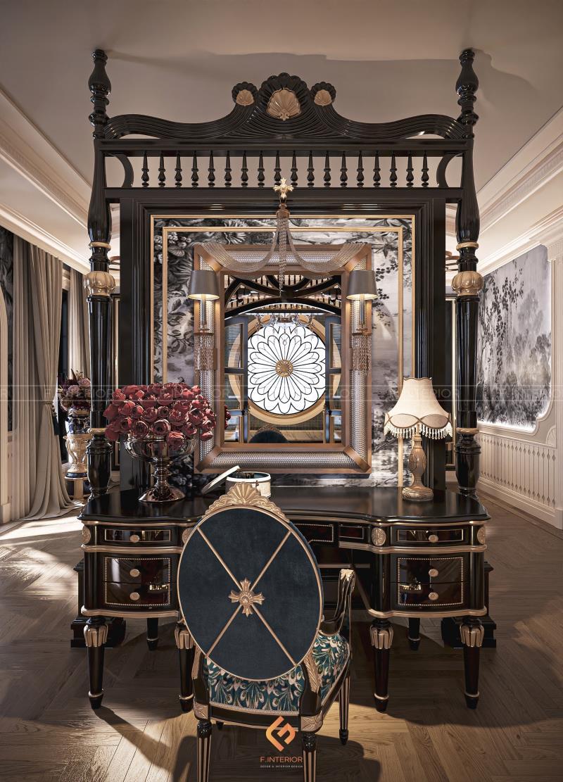 thiết kế nội thất biệt thự indochine